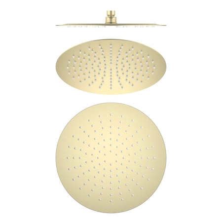 Kibi Circular 12 Metal Ultra Thin Profile Rain Shower Head 1.75 GPM - Brushed Gold SH1201BG